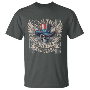 Funny 4th Of July Patriotic Skull T Shirt I Am The Rockets Red Glare EST 1776 TS11 Dark Heather Print Your Wear