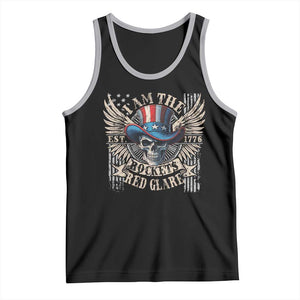Funny 4th Of July Patriotic Skull Tank Top I Am The Rockets Red Glare EST 1776 TS11 Black Athletic Heather Print Your Wear