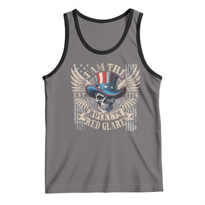 Funny 4th Of July Patriotic Skull Tank Top I Am The Rockets Red Glare EST 1776 TS11 Deep Heather Black Print Your Wear