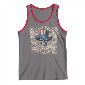 Funny 4th Of July Patriotic Skull Tank Top I Am The Rockets Red Glare EST 1776 TS11 Deep Heather Red Print Your Wear