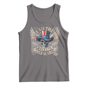 Funny 4th Of July Patriotic Skull Tank Top I Am The Rockets Red Glare EST 1776 TS11 Deep Heather Print Your Wear
