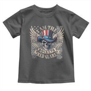 Funny 4th Of July Patriotic Skull Toddler T Shirt I Am The Rockets Red Glare EST 1776 TS11 Dark Heather Print Your Wear
