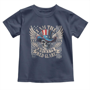Funny 4th Of July Patriotic Skull Toddler T Shirt I Am The Rockets Red Glare EST 1776 TS11 Navy Print Your Wear