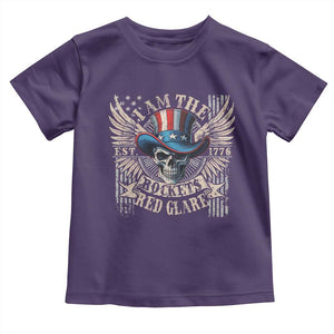Funny 4th Of July Patriotic Skull Toddler T Shirt I Am The Rockets Red Glare EST 1776 TS11 Purple Print Your Wear