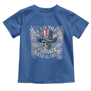 Funny 4th Of July Patriotic Skull Toddler T Shirt I Am The Rockets Red Glare EST 1776 TS11 Royal Blue Print Your Wear