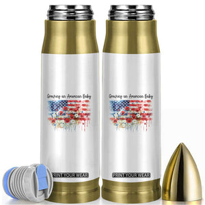 Funny 4th Of July Pregnancy Announcement Bullet Tumbler Growing An American Baby USA Flag TS11 White Print Your Wear