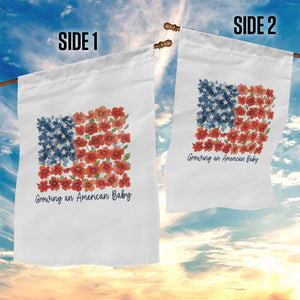 Funny 4th Of July Pregnancy Announcement Garden Flag Growing An American Baby USA Flag Flowers TS11 Print Your Wear
