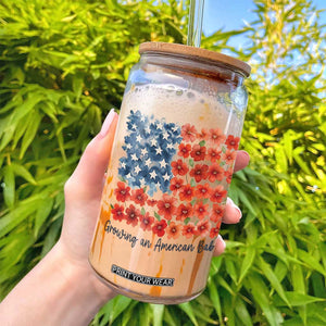 Funny 4th Of July Pregnancy Announcement Glass Can Growing An American Baby USA Flag Flowers TS11 Print Your Wear