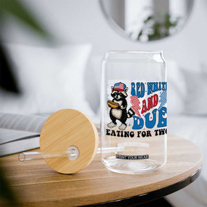 Funny 4th Of July Pregnancy Announcement Racoon Glass Can Red White And Due Eating For Two TS11 Print Your Wear
