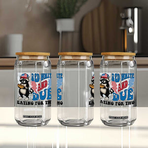 Funny 4th Of July Pregnancy Announcement Racoon Glass Can Red White And Due Eating For Two TS11 Print Your Wear