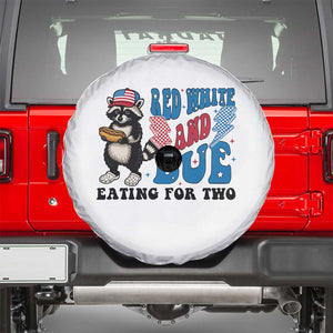 Funny 4th Of July Pregnancy Announcement Racoon Spare Tire Cover Red White And Due Eating For Two TS11 White Print Your Wear