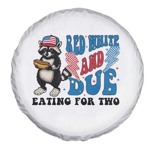 Funny 4th Of July Pregnancy Announcement Racoon Spare Tire Cover Red White And Due Eating For Two TS11 Print Your Wear