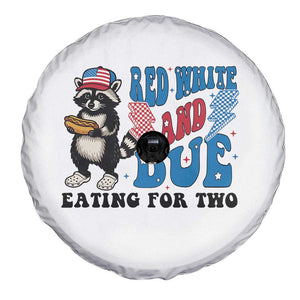 Funny 4th Of July Pregnancy Announcement Racoon Spare Tire Cover Red White And Due Eating For Two TS11 Print Your Wear
