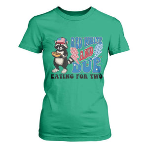 Funny 4th Of July Pregnancy Announcement Racoon T Shirt For Women Red White And Due Eating For Two TS11 Irish Green Print Your Wear