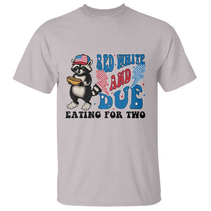 Funny 4th Of July Pregnancy Announcement Racoon T Shirt Red White And Due Eating For Two TS11 Ice Gray Print Your Wear