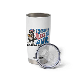 Funny 4th Of July Pregnancy Announcement Racoon Tumbler Cup Red White And Due Eating For Two TS11 Print Your Wear