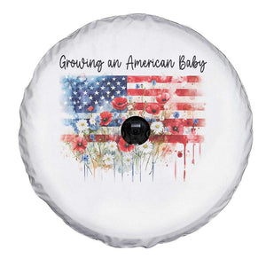 Funny 4th Of July Pregnancy Announcement Spare Tire Cover Growing An American Baby USA Flag TS11 Print Your Wear
