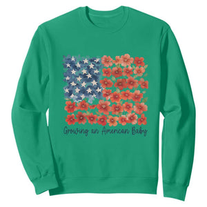 Funny 4th Of July Pregnancy Announcement Sweatshirt Growing An American Baby USA Flag Flowers TS11 Irish Green Print Your Wear