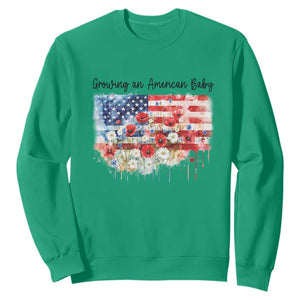 Funny 4th Of July Pregnancy Announcement Sweatshirt Growing An American Baby USA Flag TS11 Irish Green Print Your Wear
