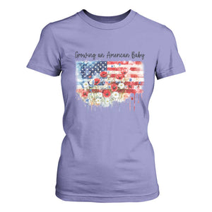 Funny 4th Of July Pregnancy Announcement T Shirt For Women Growing An American Baby USA Flag TS11 Violet Print Your Wear