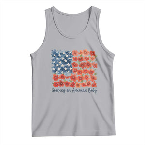 Funny 4th Of July Pregnancy Announcement Tank Top Growing An American Baby USA Flag Flowers TS11 Athletic Heather Print Your Wear