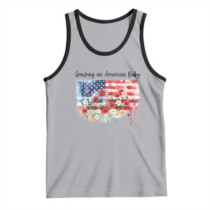 Funny 4th Of July Pregnancy Announcement Tank Top Growing An American Baby USA Flag TS11 Athletic Heather Black Print Your Wear