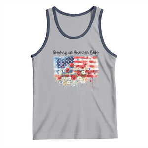 Funny 4th Of July Pregnancy Announcement Tank Top Growing An American Baby USA Flag TS11 Athletic Heather Navy Print Your Wear