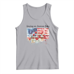 Funny 4th Of July Pregnancy Announcement Tank Top Growing An American Baby USA Flag TS11 Athletic Heather Print Your Wear