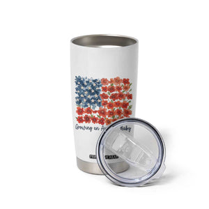 Funny 4th Of July Pregnancy Announcement Tumbler Cup Growing An American Baby USA Flag Flowers TS11 Print Your Wear