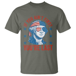 Funny 4th Of July T Shirt George Washington Stay Strapped Or Get Clapped TS10 Military Green Print Your Wear