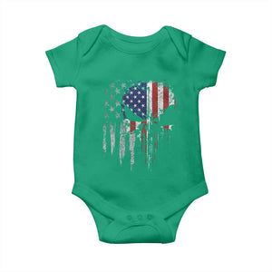 Funny 4th Of July Vintage American Flag Skull Skeleton Baby Onesie TS11 Irish Green Print Your Wear