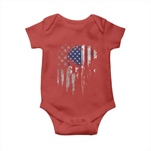 Funny 4th Of July Vintage American Flag Skull Skeleton Baby Onesie TS11 Red Print Your Wear