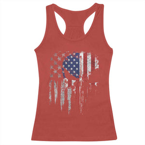 Funny 4th Of July Vintage American Flag Skull Skeleton Racerback Tank Top TS11 Red Print Your Wear