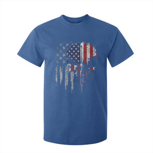 Funny 4th Of July Vintage American Flag Skull Skeleton T Shirt For Kid TS11 Royal Blue Print Your Wear