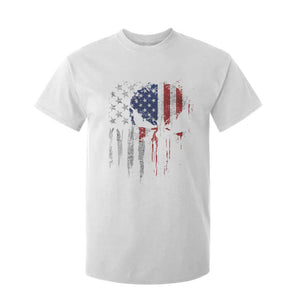 Funny 4th Of July Vintage American Flag Skull Skeleton T Shirt For Kid TS11 White Print Your Wear