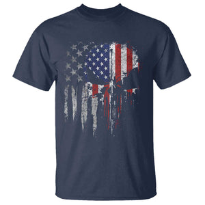 Funny 4th Of July Vintage American Flag Skull Skeleton T Shirt TS11 Navy Print Your Wear