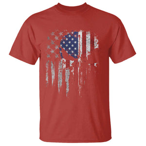 Funny 4th Of July Vintage American Flag Skull Skeleton T Shirt TS11 Red Print Your Wear