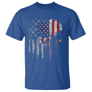 Funny 4th Of July Vintage American Flag Skull Skeleton T Shirt TS11 Royal Blue Print Your Wear