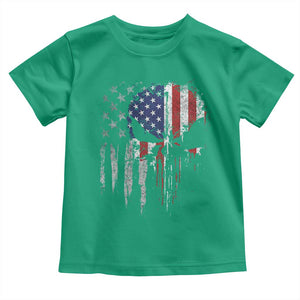 Funny 4th Of July Vintage American Flag Skull Skeleton Toddler T Shirt TS11 Irish Green Print Your Wear