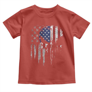 Funny 4th Of July Vintage American Flag Skull Skeleton Toddler T Shirt TS11 Red Print Your Wear