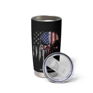 Funny 4th Of July Vintage American Flag Skull Skeleton Tumbler Cup TS11 Print Your Wear