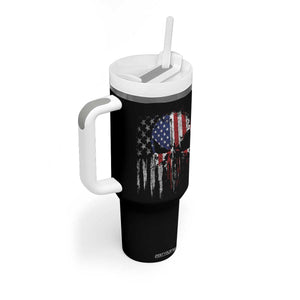 Funny 4th Of July Vintage American Flag Skull Skeleton Tumbler With Handle TS11 Print Your Wear
