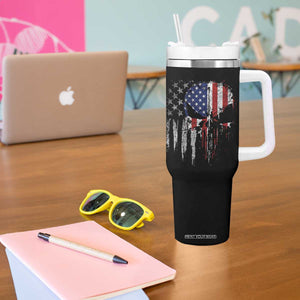 Funny 4th Of July Vintage American Flag Skull Skeleton Tumbler With Handle TS11 Print Your Wear