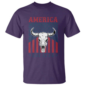 Funny 4th Of July Western T Shirt America EST 1776 Long Horn Skull TS11 Purple Print Your Wear