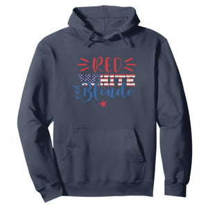 Funny 4th Of july Red White And Blonde Hoodie Patriotic American Flag TS11 Navy Print Your Wear