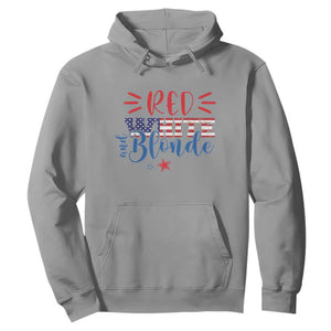 Funny 4th Of july Red White And Blonde Hoodie Patriotic American Flag TS11 Sport Gray Print Your Wear