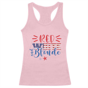 Funny 4th Of july Red White And Blonde Racerback Tank Top Patriotic American Flag TS11 Light Pink Print Your Wear
