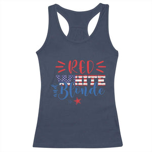 Funny 4th Of july Red White And Blonde Racerback Tank Top Patriotic American Flag TS11 Navy Print Your Wear