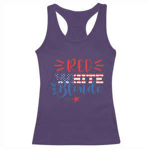 Funny 4th Of july Red White And Blonde Racerback Tank Top Patriotic American Flag TS11 Purple Print Your Wear