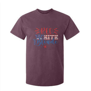 Funny 4th Of july Red White And Blonde T Shirt For Kid Patriotic American Flag TS11 Maroon Print Your Wear